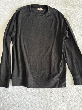 Faherty Men's Charcoal Crewneck Sweater